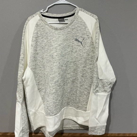 Puma Gray and White Athletic Sweatshirt - Picture 1 of 3